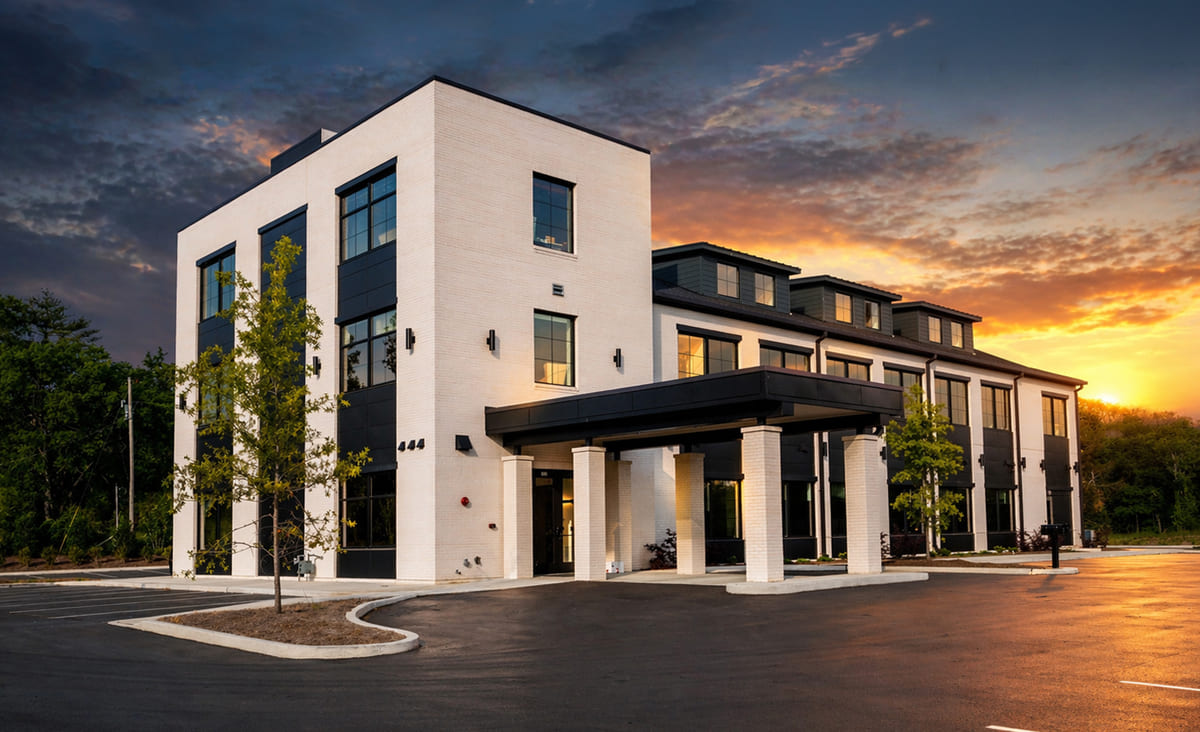 New Nashville Surgery Center exterior at sunset